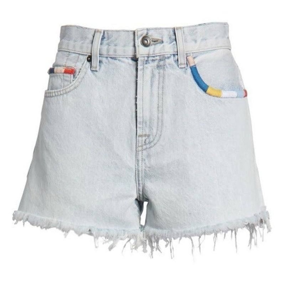 SPLENDID x MARGHERITA | Embroidered Cutoff Denim Shorts Size 30 - Picture 5 of 12